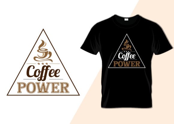 Coffee Power Minimalist T-shirt Design Graphics