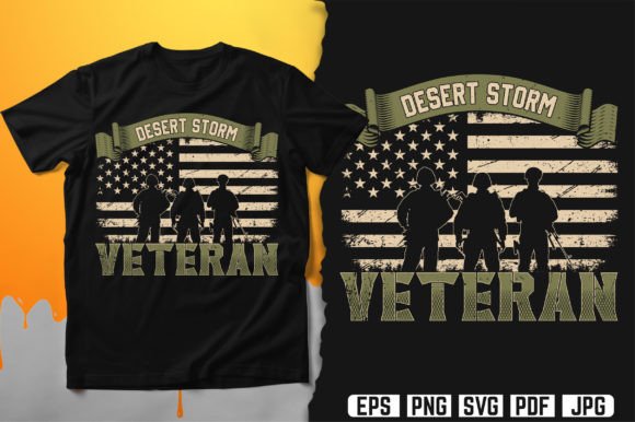 Desert Storm Veteran Vector Design for T-Shirt Graphics