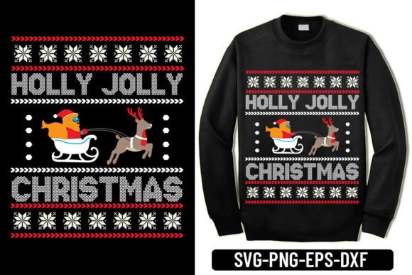 Holly Jolly Christmas Graphic for T-Shirt Designs