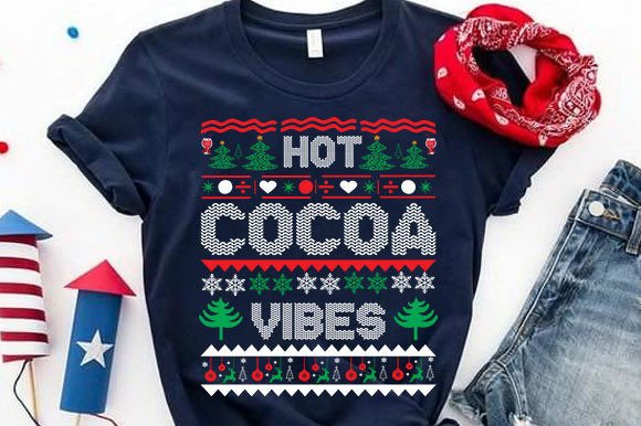 Hot Cocoa Vibes: A Seasonal Graphic Asset for T-Shirt Designs and Website Publishing