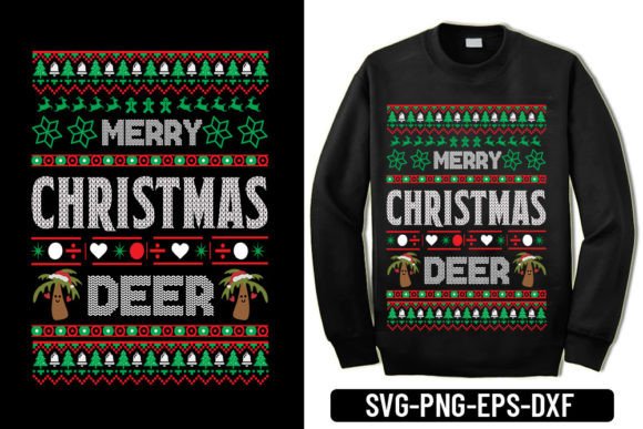 Merry Christmas Deer Graphics for T-Shirt Designs