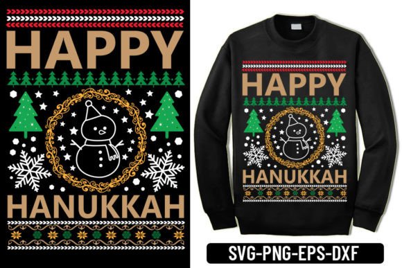 Ugly Sweater - Happy Hanukkah Graphics for T-Shirt Designs