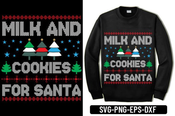 Ugly Sweater - Milk Cookies for Santa Graphic Design Asset Review