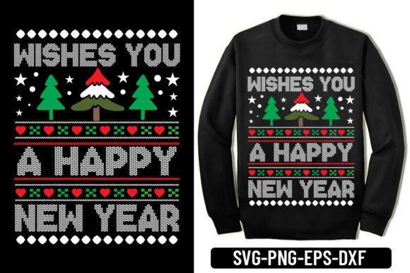 Ugly Sweater - Wishes You a Happy New Year Graphics
