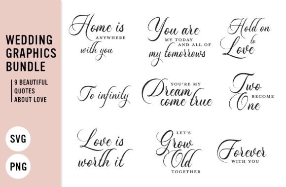 Wedding Love Quotes Graphics for Print Templates