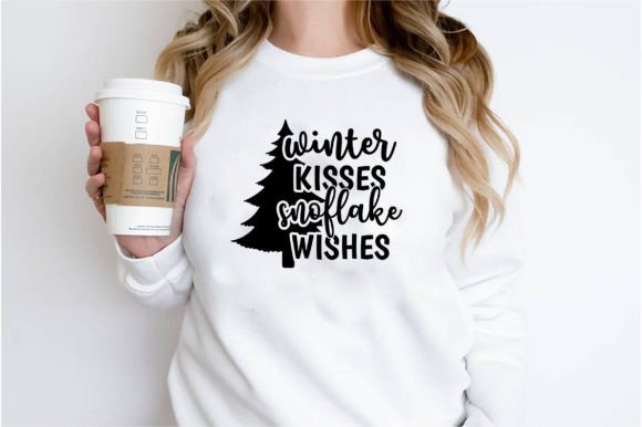 Winter Kisses Snoflake Wishes Graphics for T-Shirt Designs